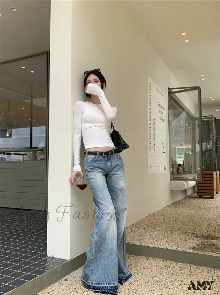 Y2K Low Waist Flare Spring Summer Autumn Fashion Lady Denim Low Rise Jean - Image 5
