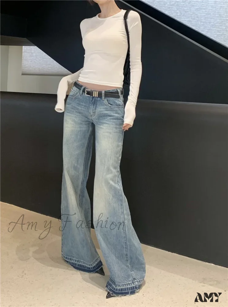 Y2K Low Waist Flare Spring Summer Autumn Fashion Lady Denim Low Rise Jean - Image 6