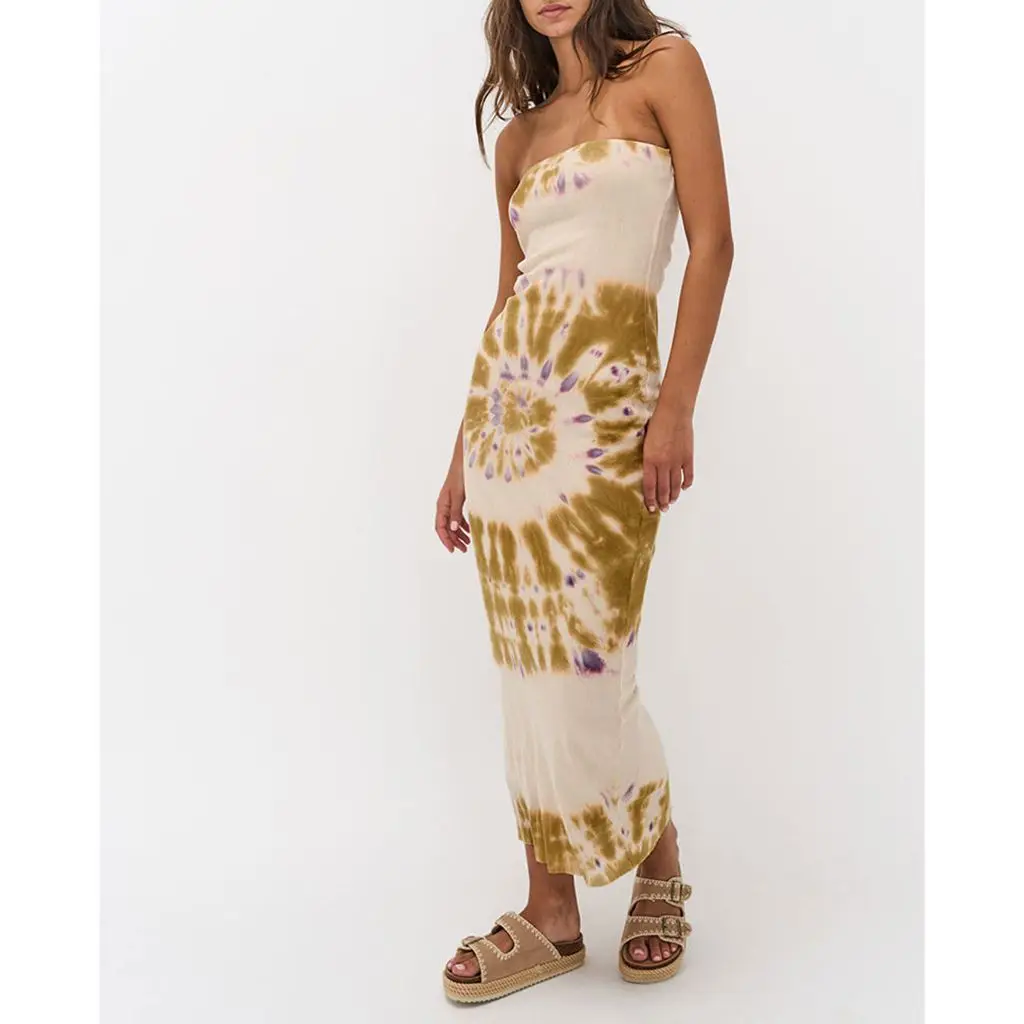 Y2K Slim Vintage Strapless Bodycon Dress - Image 2