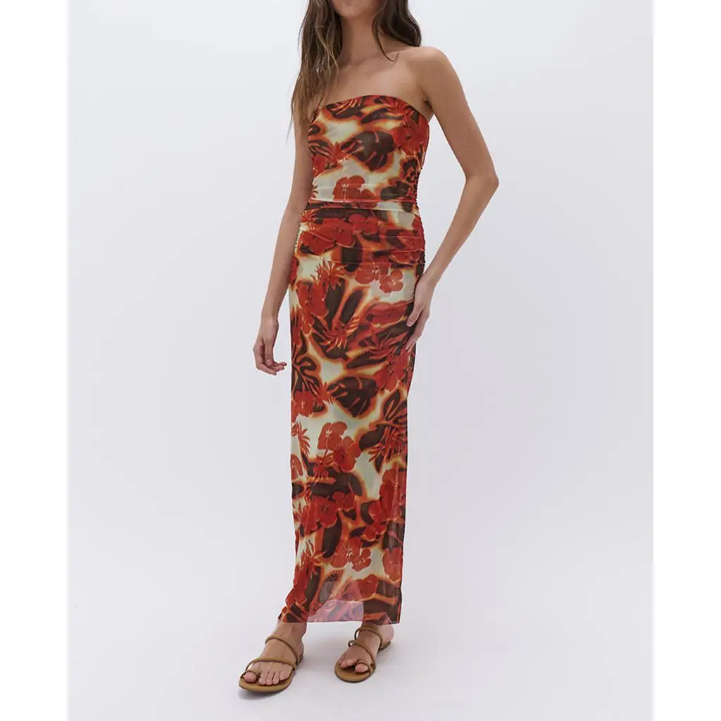 Y2K Slim Vintage Strapless Bodycon Dress - Image 6