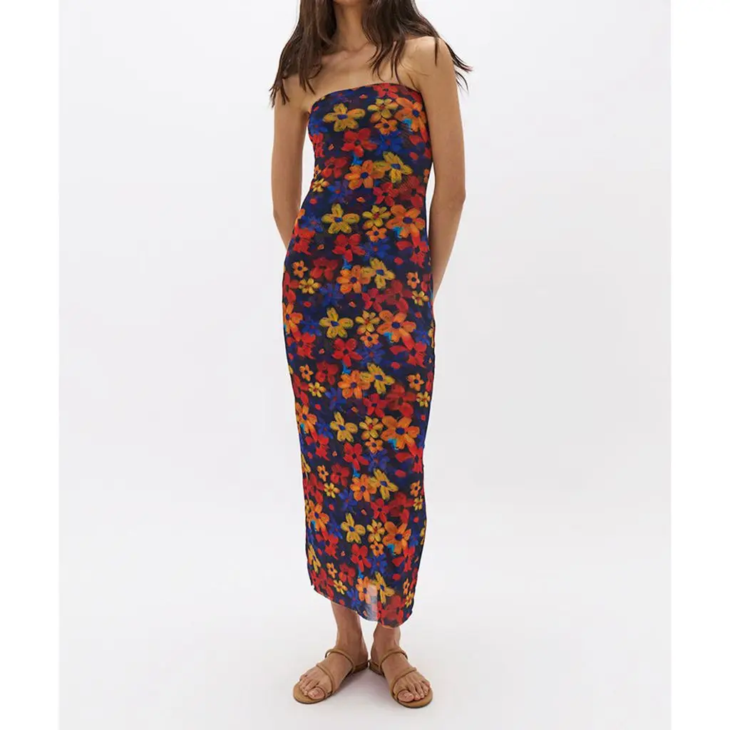 Y2K Slim Vintage Strapless Bodycon Dress - Image 7