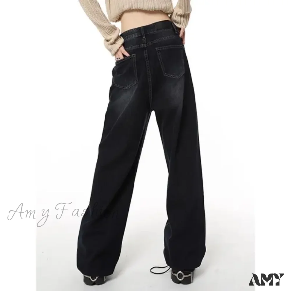 Y2K Vintage High Waist Harajuku Loose Wide Leg Grunge Oversized Jeans - Image 3