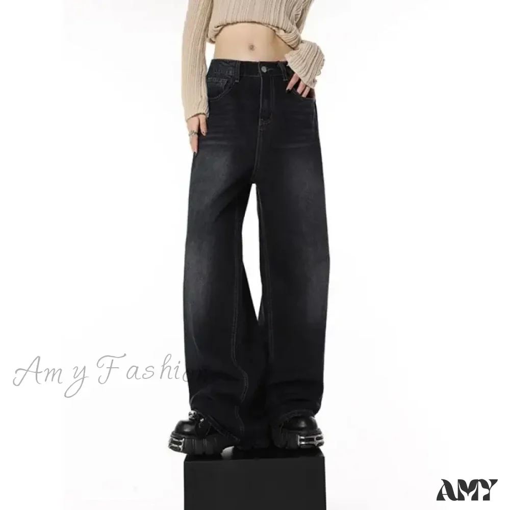 Y2K Vintage High Waist Harajuku Loose Wide Leg Grunge Oversized Jeans - Image 4
