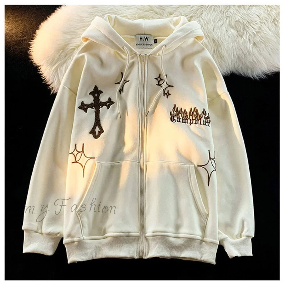 Amy Fashion - Y2k Rhinestone Skeleton Goth Hoodie - Image 4