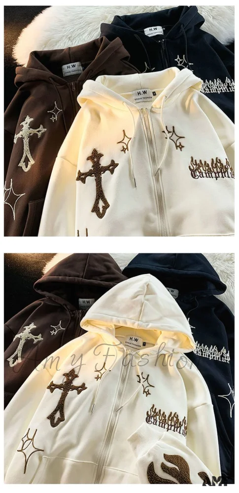 Amy Fashion - Y2k Rhinestone Skeleton Goth Hoodie - Image 6