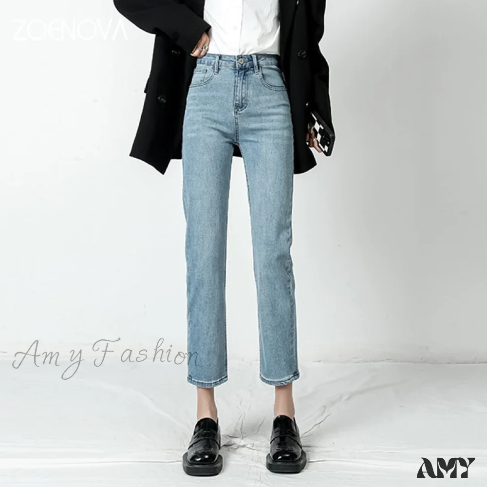 Amy Fashion - Vintage Mid Waist Elegant Skinny Jeans - Image 6