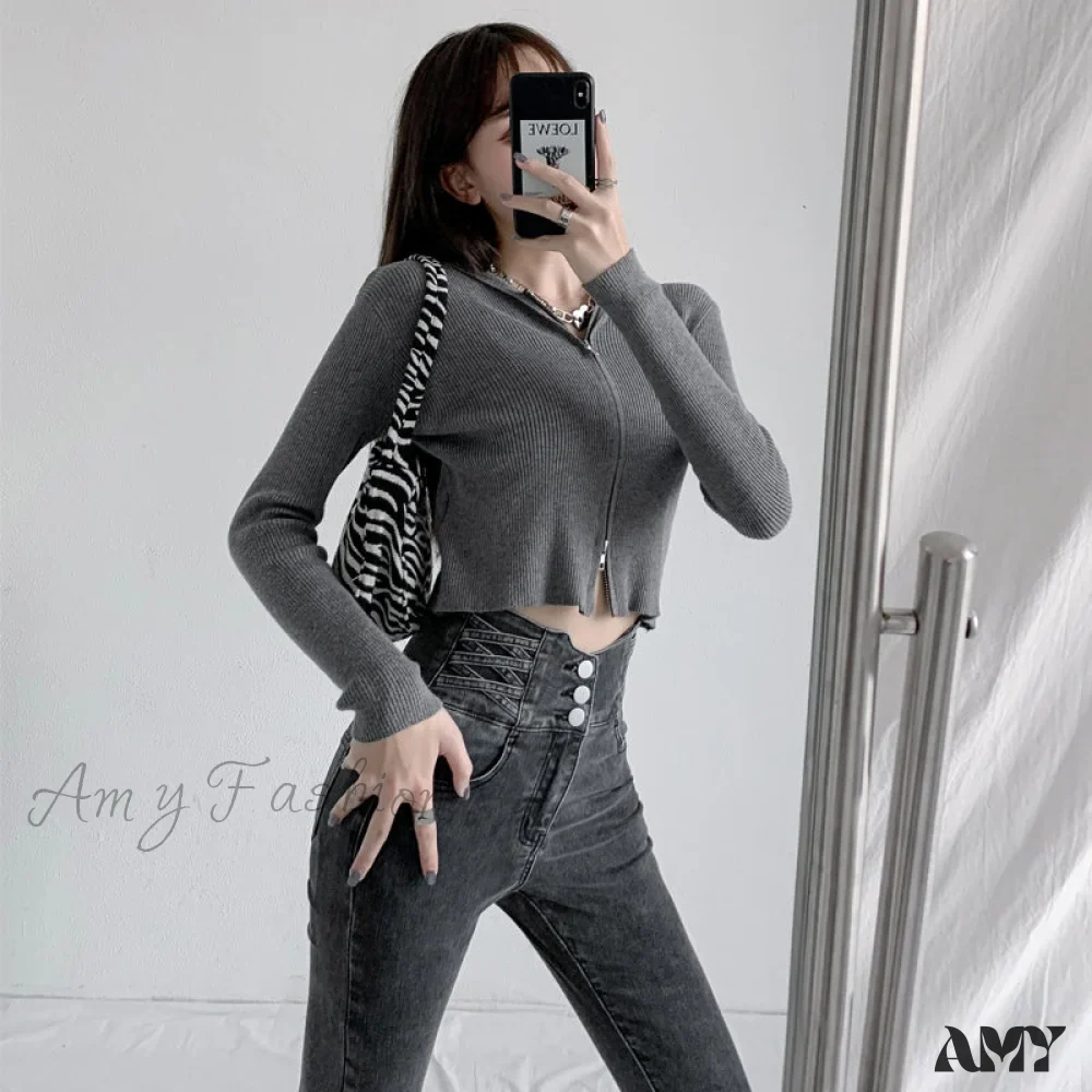 Amy Fashion - High Waist Straight Elastic Femme Jeans - Image 4